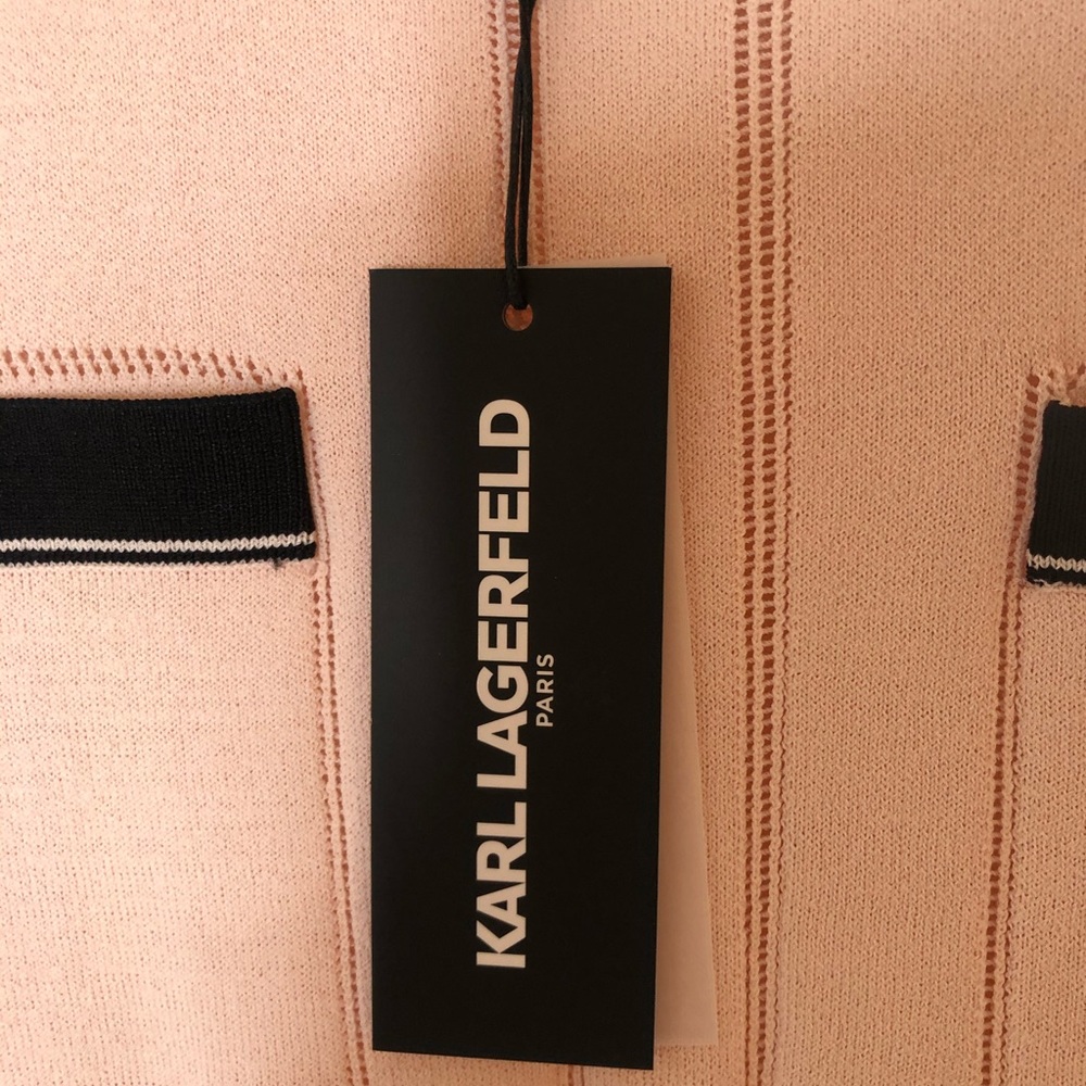 Karl lagerfeld pink black shirt sleeve top NWT - Picture 3 of 4